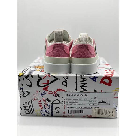 Dolce & Gabbana Portofino Light DG Logo Canvas Sneakers sz. 37.5 EU (7.5 US) - Picture 10 of 12